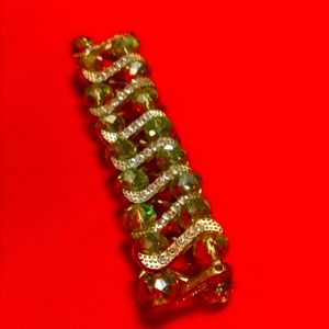 Blueish with rhinestones stretch bracelet